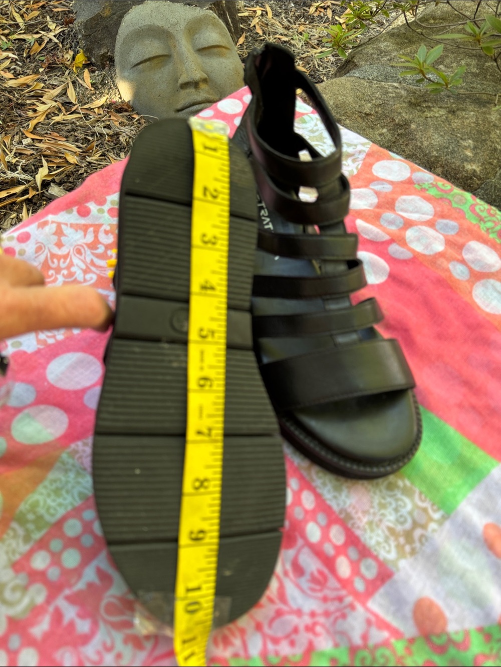 🌞 STRATEGIA; Black Leather Italian Designer Gladiator Sandals; Women’s Size 9! - Picture 14 of 15